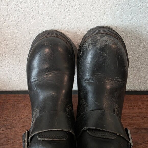 Vintage (90s) Skechers Black Leather Double Buckle Ankle Boot Sz 6 - Picture 9 of 9